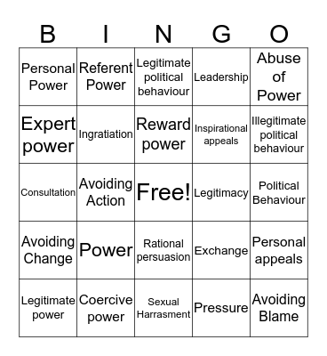 POWER BINGO Card
