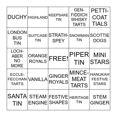 WALKERS SHORTBREAD BINGO Card