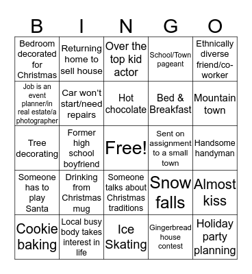 Christmas Movie BINGO!!! Bingo Card