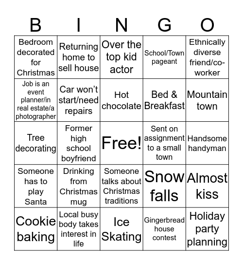 Christmas Movie BINGO!!! Bingo Card