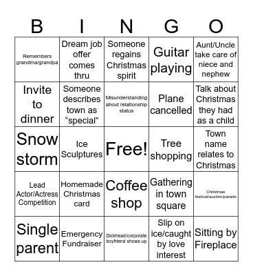 Christmas Movie BINGO!!! Bingo Card