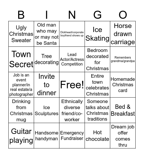 Christmas Movie BINGO!!! Bingo Card