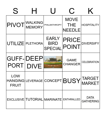 Buzzzzz word Bingo Card