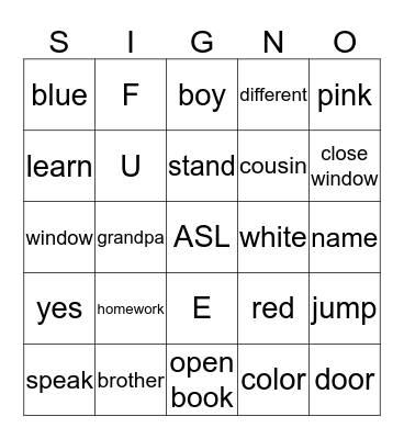 SIGNO Bingo Card