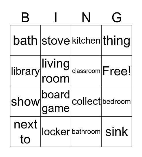 What A Nice House! Bingo Card