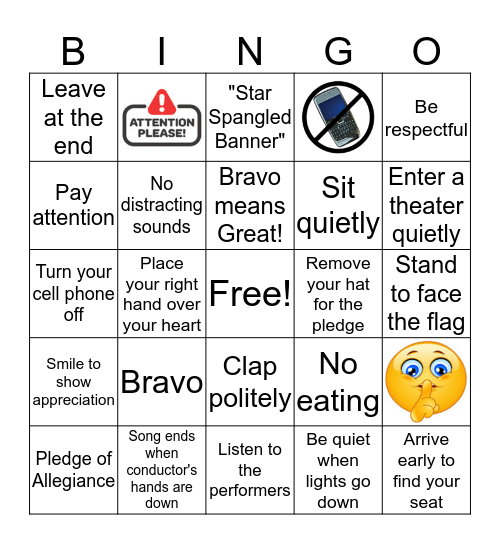 Audience & Pledge Bingo Card