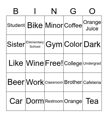 ASL Bingo Card