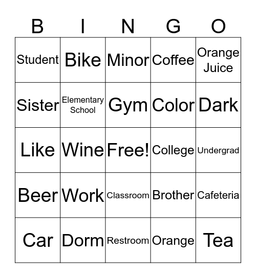 ASL Bingo Card