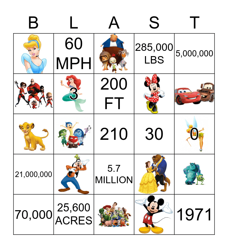 Disney bingo and rolly