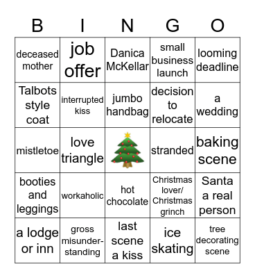 Hallmark Christmas Movie Bingo Card