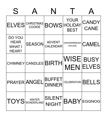 MERRY CHRISTMAS Bingo Card