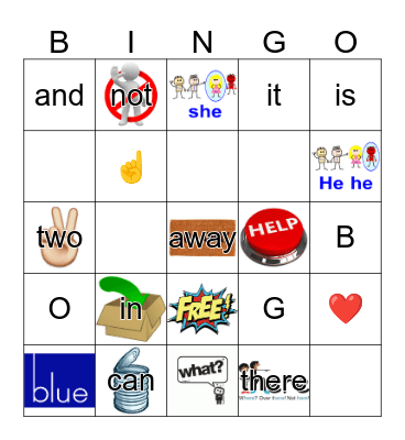 Sight Words Bingo Card