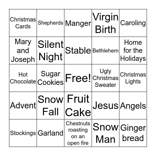 Christmas Bingo Card