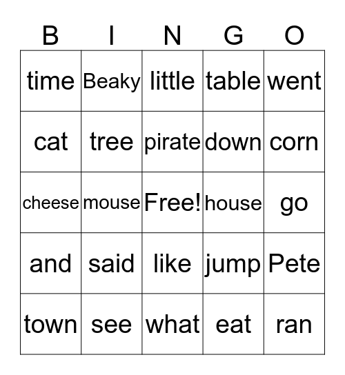 Town mouse & Country mouse Bingo Card