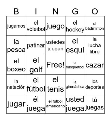 Los Deportes  Bingo Card