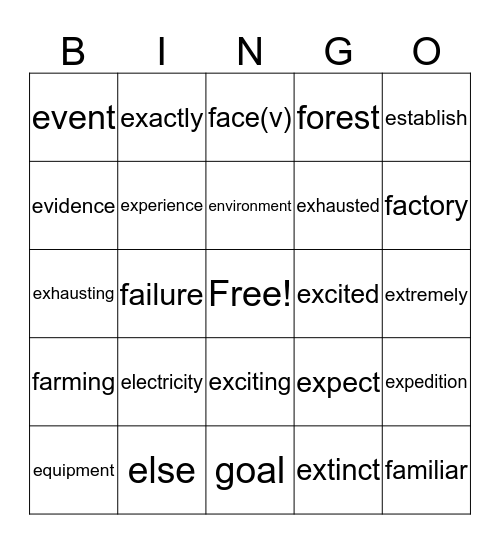 Imagine p.27 2nd/3rd colunn Bingo Card