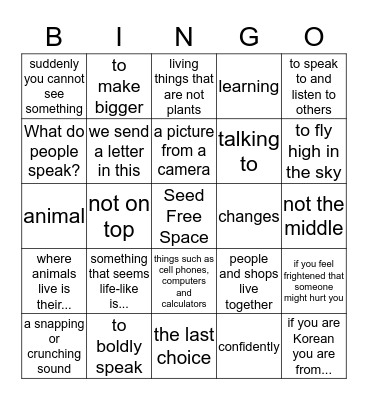 Treasures 3.1 Thinko, Units 2-3 Bingo Card