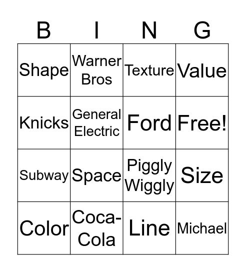 Space Jam Bingo Card