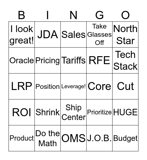 Budget BINGO Card