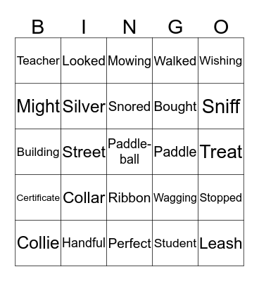 Henry and Mudge Take the Big Test Bingo Card