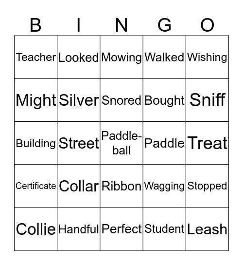 Henry and Mudge Take the Big Test Bingo Card