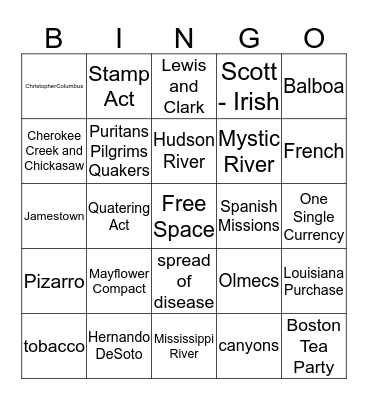 SS Bingo Card