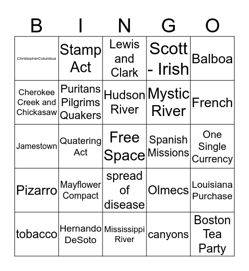 SS Bingo Card