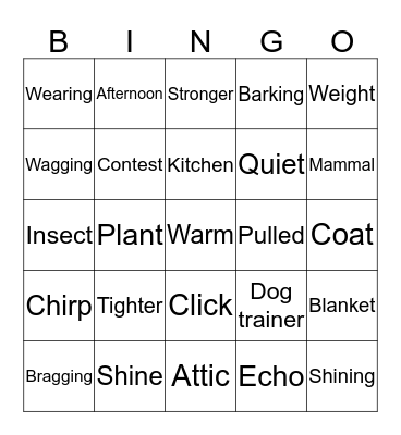 Blue Group Bingo Card