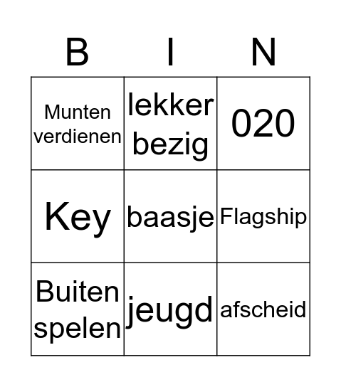 Boonstra Bingo Card