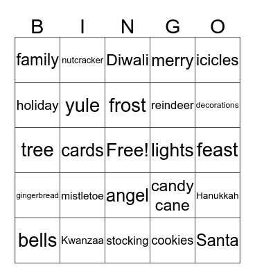 Holiday Bingo Card