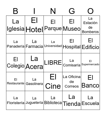 En la Ciudad Bingo Card