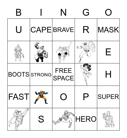 SUPERHERO BINGO Card