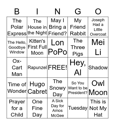 CALDECOTT BINGO Card