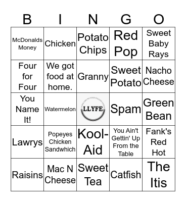 Food  Bingo Card