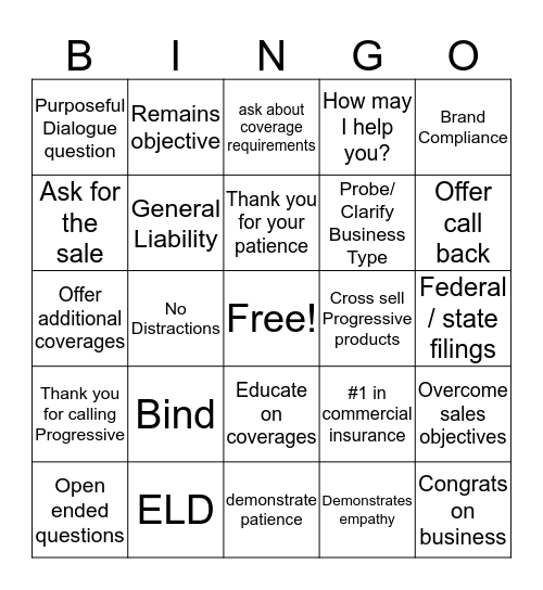 Active Listening Bingo Card