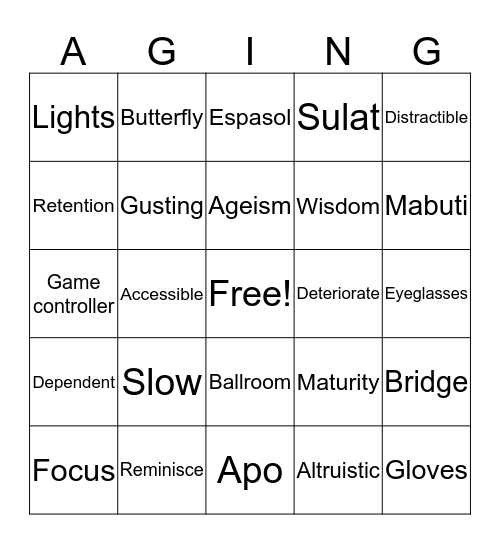 Gurang Bingo Card