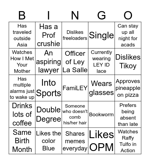 How I Met Ley La Salle  Bingo Card