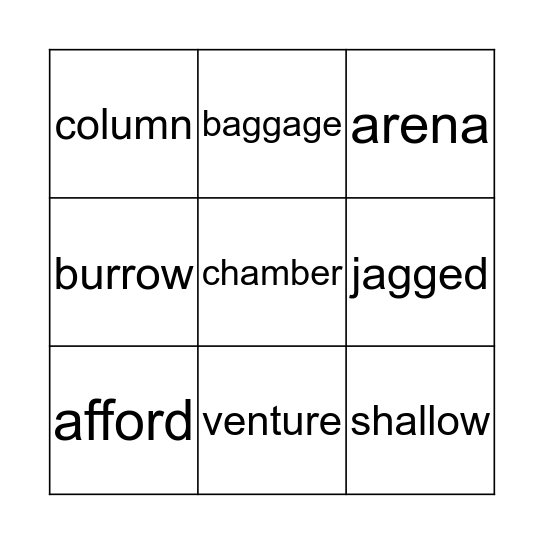 Flocabulary Orange #3 Bingo Card