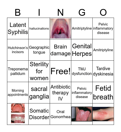 STD/ PSYCHIATRIC DRUGS BINGO Card