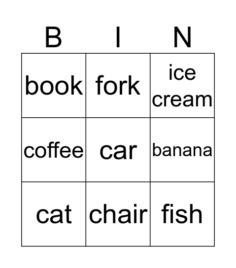Angela's Bingo Words Bingo Card