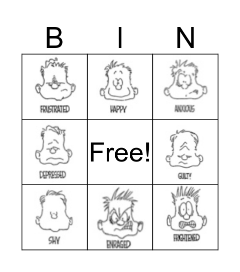 Feelings Bingo Card