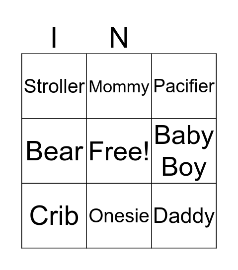 BABY BINGO Card