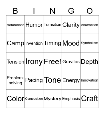 Critique #5: Splits, Layers, Keys, Multi-screens Bingo Card