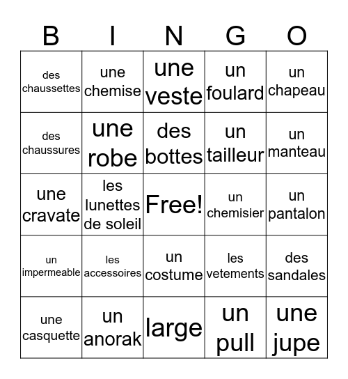 Chapter 7, Unit 1 Bingo Card