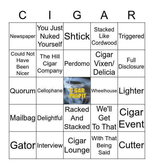 The Cigar Pulpit Bingo Card Bingo Card