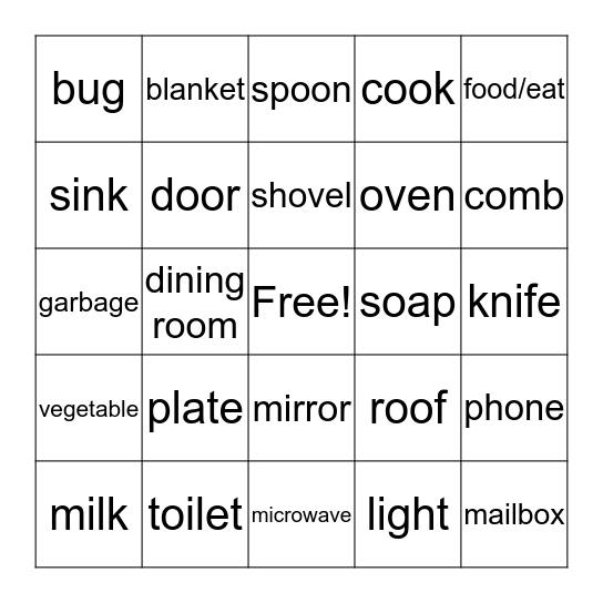 ASL Bingo Chapter 2 Bingo Card