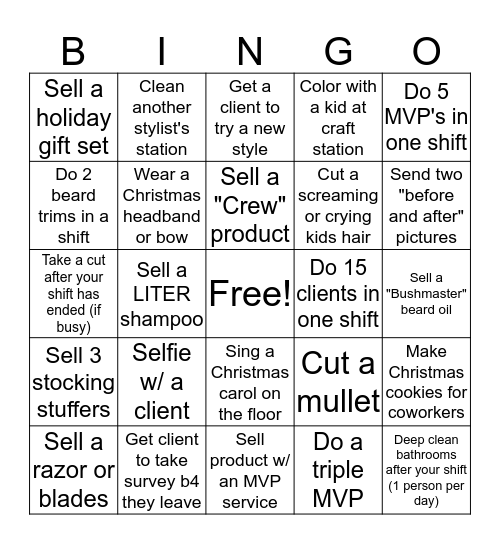 Christmas Bingo Card