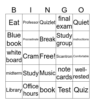 Study bingo Card