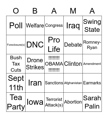 FOUR MORE YEARS!!!! Bingo Card