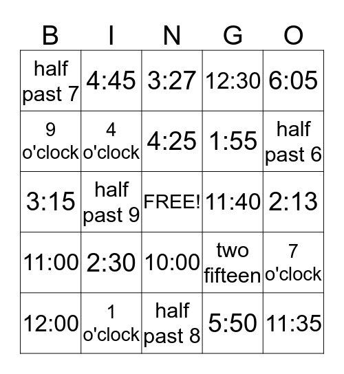 Analog to Digital Bingo Card